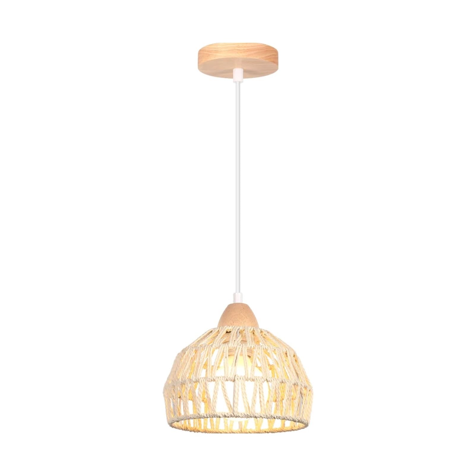 Rattan Lampshade Woven Rattan Pendant Lights Handmade Woven Lampshades Lighting Fixtures(Color9)