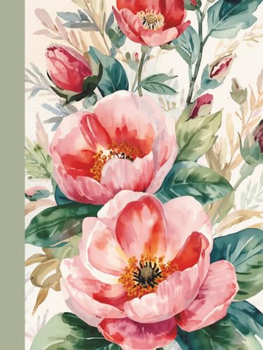 A4 Floral Notebook: 120 Unlined Cream Pages, Softcover & Hardcover Aesthetic Botanical Journal for Writing, Daily Planning, School & Women's Gifts image 2