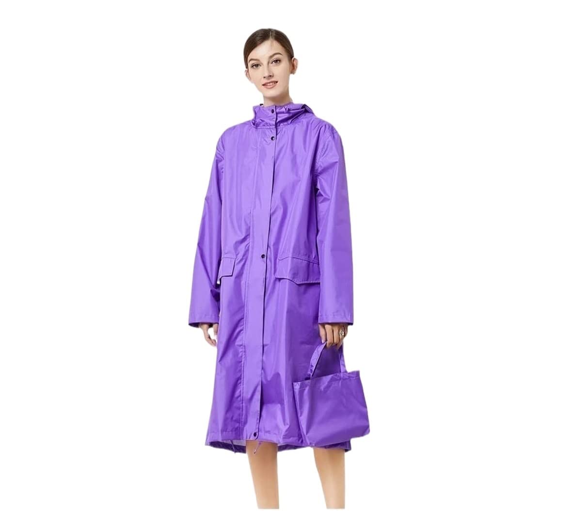 Capa de Lluvia Reutilizable Chubasqueros Para Mujer, Chubasquero Impermeable Largo Chaqueta De Lluvia Ligera Con Capucha Para Exteriores Ropa de Agua para Exteriores