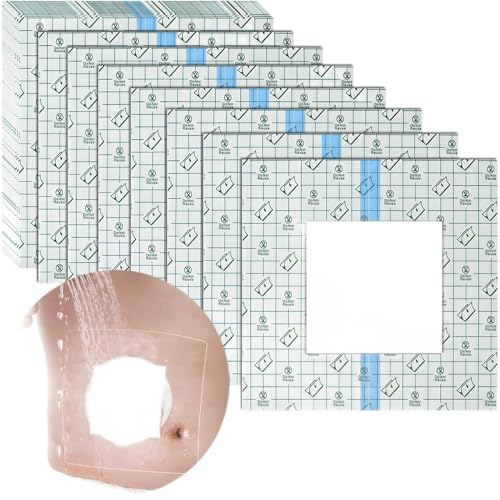 EaseCare Bolsa de ostomia à prova d'água com almofada não pegajosa Colostomia Ilostomia Bolsa de proteção de chuveiro, Capa para ostomia (30,5 x 30,5 cm, pacote com 7), Tamanho Único