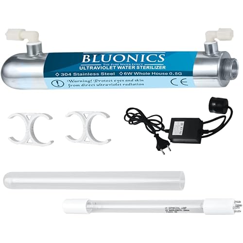 Bluonics Ultraviolet Light Water Purifier UV System for Reverse Osmosis Drinking Water System 0.5 GPM