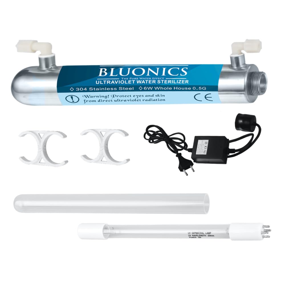 Bluonics Ultraviolet Light Water Purifier UV System for Reverse Osmosis Drinking Water System 0.5 GPM
