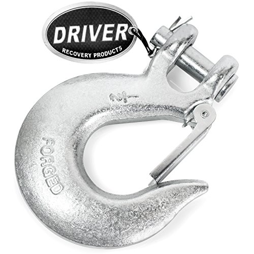 Driver Recovery 1/2" Clevis Slip Hook with Safety Latch - Heavy Duty Grade