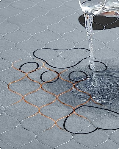 Feandrea Welpen-Unterlagen waschbar, Wiederverwendbare Matten für Hunde, 122 x 91 cm, 2er Set, XL, Hundetoilette, auslaufsicher, rutschfest, super saugfähig, grau PTD036G01