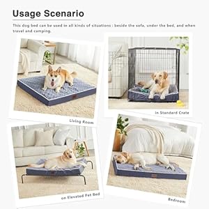   WESTERN-HOME-WH-Medium-Dog-Bed-for-Medium-Size-Dogs-Orthopedic-Pet-Bed-Waterproof-Mattress-with-Removable-Washable-Cover-Thick-Egg-Crate-Foam-Dog-Bed-with-Non-Slip-Bottom