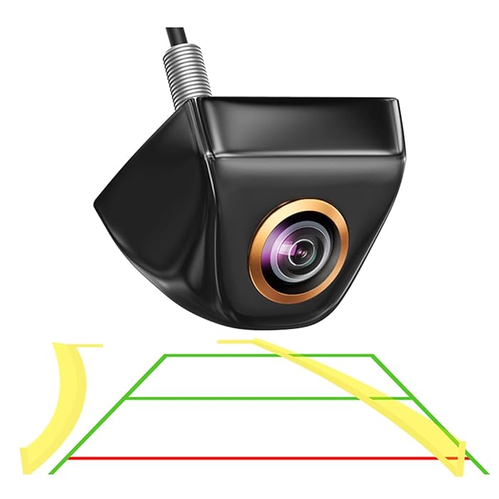 Buy Updated Trajectory 720P Backup Camera with Golden Rim Fisheye Lens