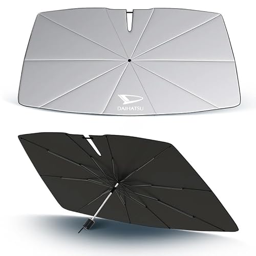 ダイハツ 車用サンシェード 【ダイハツ夏新登場】傘型 折りたた式 ハイゼット ロッキーアトレー タフト キャンパス ウェイク 全シリーズ対応 サンシェード 車 遮光 遮熱 ロントサンシェード 10本骨 カーサンシェード 日よけ 収納便利 収納バッグ付き U