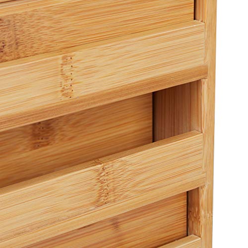 Organisateur Bureau Bambou 3 Tiroirs 21x20x13 Relaxdays