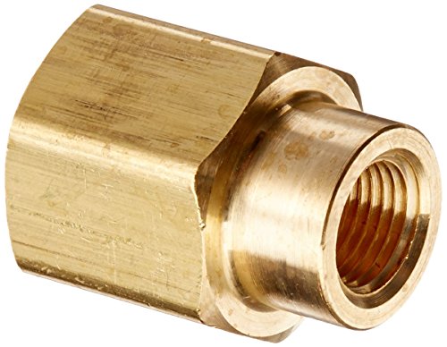 Image of Parker Hannifin 208P-4-2 Brass Reducer Coupling Pipe Fitting, 1 /4 inch Female Thread x 1 /8 inch Female Thread