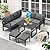 Danrelax All Weather Aluminum Frame Patio Conversation Set, 7 Pieces Outdoor Patio Furniture, Patio Furniture Set, Outdoor Patio Set for Lawn, Garden, Balcony, Poolside, Conversation Set(Black)