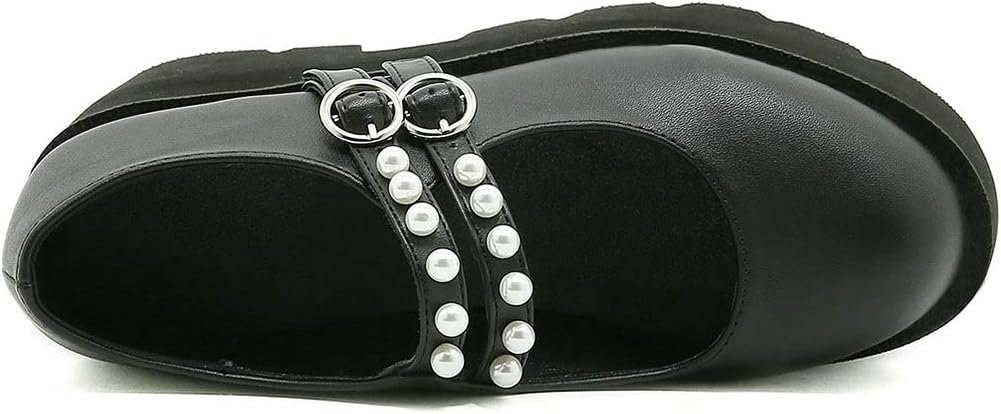 KIKIVIVI Womens Platform Chunky High Heel Mary Jane Double Ankle Strap Goth Pumps