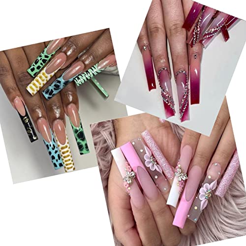 JZK 240x XXXL Clear Half Cover Extra Long Square Nail Tips for Acrylic Extensions No C Curve False Nail Tips Long for Gel And Acrylic Nails 3XL Finger Nail Extension Tips - Image 2