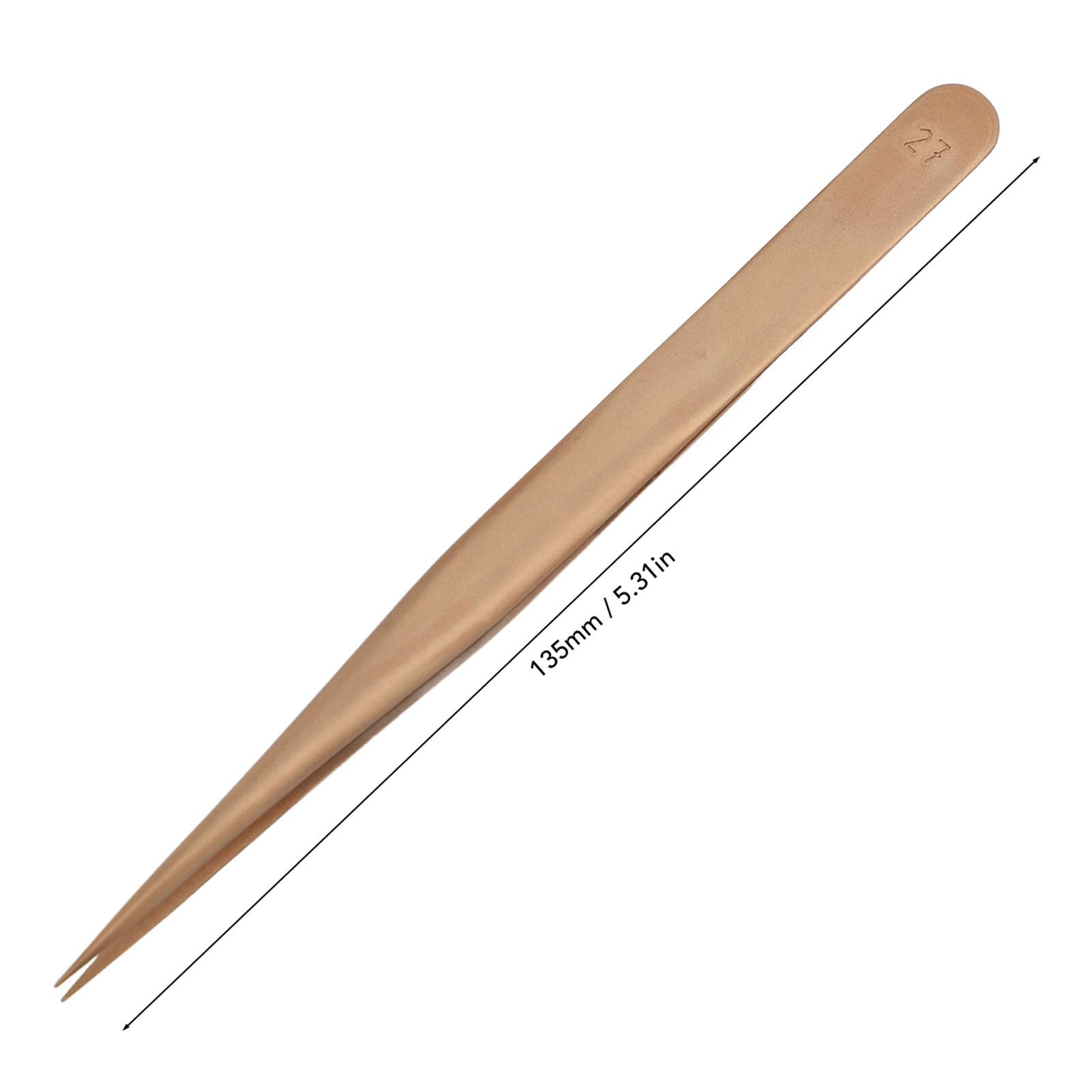 Cryfokt Pinzette Non Magnetiche in Bronzo Fosforoso per la Riparazione di Orologi, Strumento di Fissaggio Antiscivolo di Precisione Punte Fini da 135 Mm per la Creazione di Gioielli
