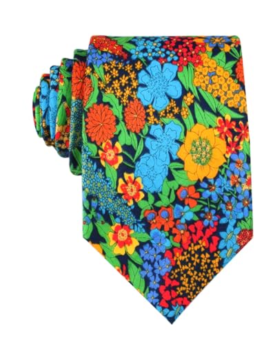 Image of OTAA Floral Necktie Casual Ties for Men - Perfect Neck Tie for Groomsmen Wedding Ties or Formal Occasions