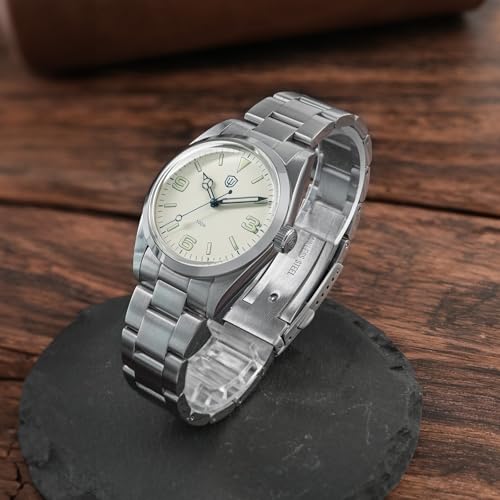 Image of watchdives VH31 Quartz Watch, WD1016 V3 Men Watches 37mm Dial Stainless Steel Wristwatch Sweep Sports Watch 100M Waterproof