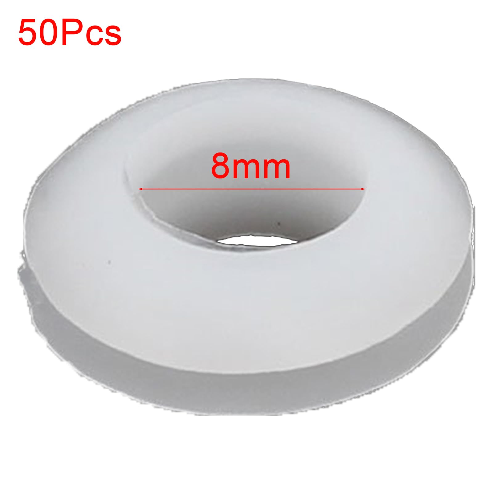 TOP-VIGOR 50Pcs White Rubber Grommets 8mm Wire Cable Protector Rings Electrical Hole Gaskets for Plugs and Conductor Wiring - Image 2