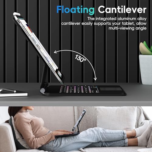for iPad Magic Keyboard Case for iPad Pro 11-inch (M4), Auto-Connect Design & No Charging Required, Great Typing Experience, Built-in Trackpad, Function Row Compatible with iPad Pro11 (5th Gen) by Rocketek - Used condition - Image 8