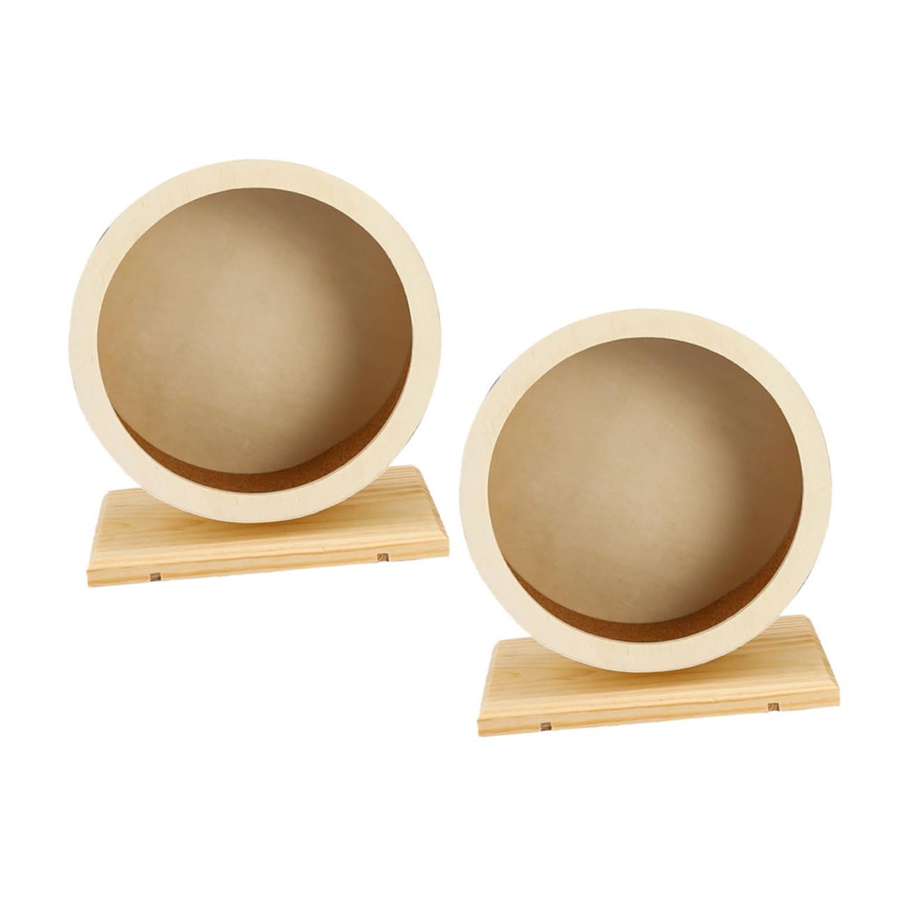 2 Piezas Rueda de Ejercicio para Hámster de Madera con Revestimiento de Corcho Diseño Silencioso y Estable para Erizos Chinchillas y Cobayas Mediano