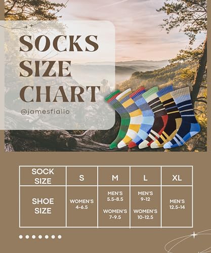 JAMES FIALLO 3 Pack Wool Blend Crew Socks for Men and Women – Cushioned Striped Unisex Socks for Outdoor Hiking, Climbing3