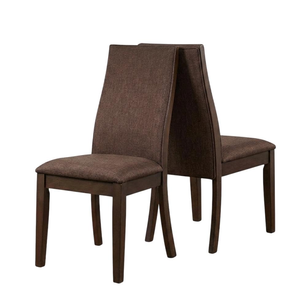Polyester Upholstered Dining Chairs Set of by Furnifact – Upholstered, Brown, Pack of 2
