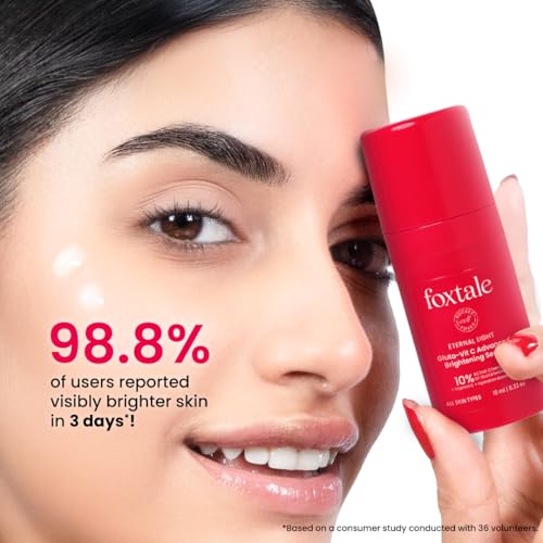 Image of Foxtale 10% Vitamin C-Glutathione Brightening Face Serum for Glowing Skin, Treats Dark Spots, Pigmentation & Dullness, Beginner & Sensitive Skin Friendly | All Skin Types | Women & Men | 10ml
