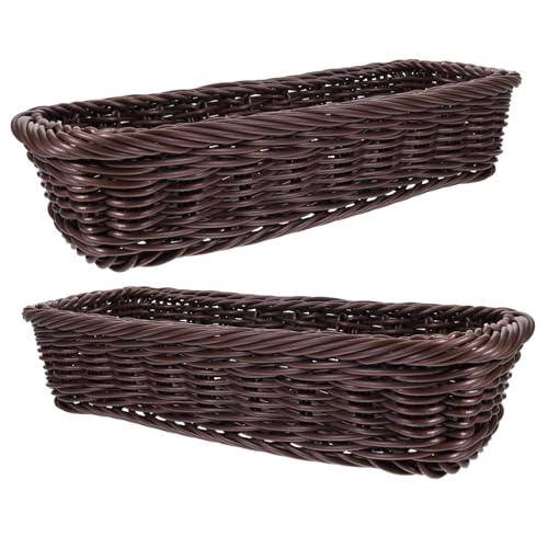 FUNOMOCYA 2Piezas Cesta Tejida de Almacenamiento de Cubiertos y Especias Cesta Organizadora Multifuncional de Cocina Rústico y Comedor y Hogar