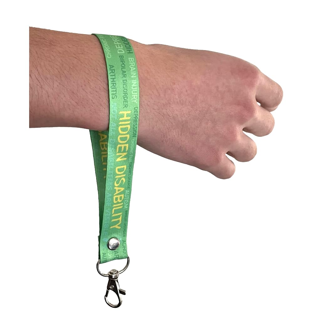 Hidden Disability patient elastic Wrist band wristband Key tag Set butterfly, GREEN, 19 CM X 2 CM - Image 4