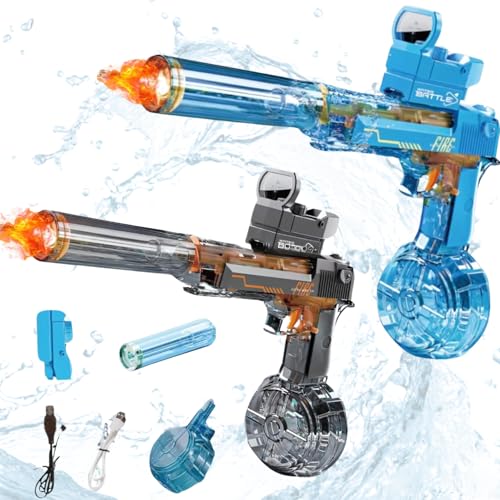 Image of Storio Rechargeable Electric Battery Operated Holi Pichkari Water Gun Toy for Kids| Transparent Desert Burst with Drum| Upto 30Ft Shooting Range| High Pressure Mechanism,Water Gun Toy for Holi