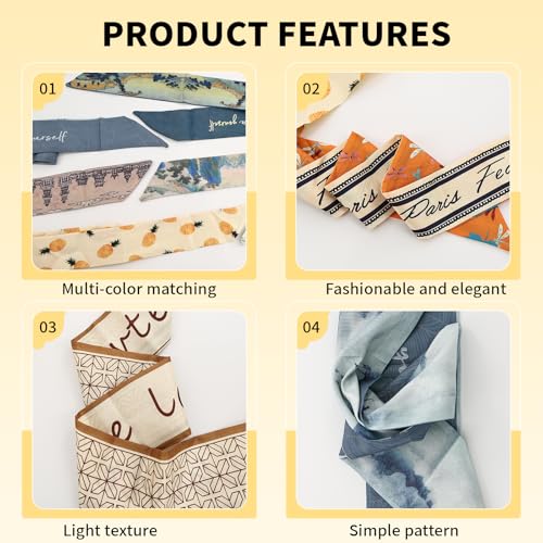 20 Pcs Bag Scarf, Purse Scarf For Handbags, Silk Neck Scarves For Purse Bags, Handbag Handle Ribbon, Stylish & Versatile Accessory4