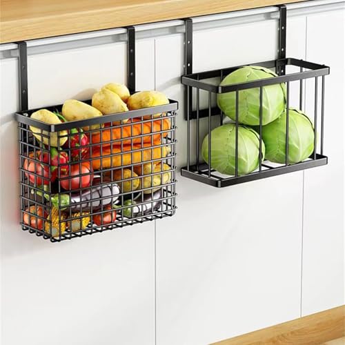 HERAON Hanging Cabinet Door Organiser Efficient Kitchen and Bathroom Storage Solution Vegetable and Fruit Storage Basket