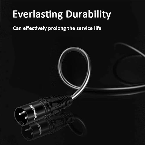 Miniatura 2 de DREMAKE Cable de audio mono de 0.250 in 14 pulgadas TS macho a XLR macho, cable de interconexión Jack de 0.250 in a XLR de 3 pines, cable de