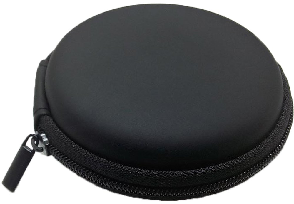 Nornou Hard Eva Case Earphone Protective Storage Bag Round Shap Bluetooth Headset Holder Case Black