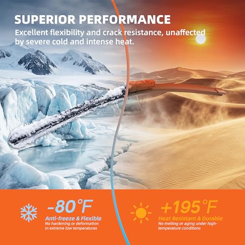 Image of Silicone Wiper Blades 26 inch + 18 inch Automotive Replacement Windshield Wiper Blades for Subaru Outback Legacy 2023-2020 Premium All-Seasons OEM Quality Wipers for Front Windshield(Set of 2)