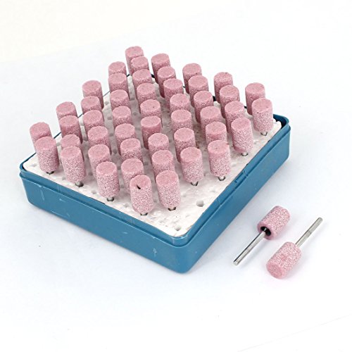 Aexit 50 Pcs Abrasive Wheels & Discs 3mm Shank 12x17mm Cylindrical Tip Polishing Grinding Mounted Cutoff Wheels Points Stone