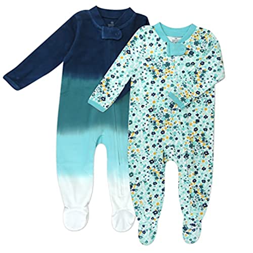 Image of HonestBaby Baby 2-Pack Organic Cotton Footed Pajama Sleep & Play