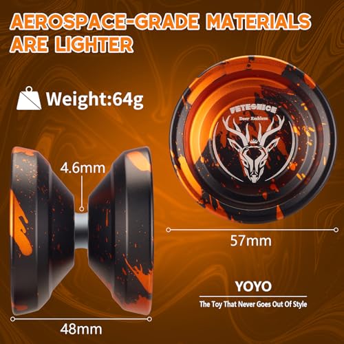 FETESNICE LY10 Yoyo for Kids 8-12 or Above, Responsive Yo yo Professional with Dual Function, Professional Trick Yo-yo for Adults with 10 Yo-yos Strings and Removal Bearing Tool(Black-Gold) - Thumbnail 4