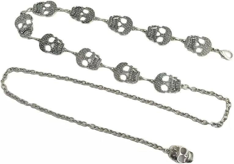 Women's Skull Chain Waist Belt, Skull Wallet Women's Waist Chain - Punk Jeans Waist Belt Pocket Chain - Halloween Waist Chain