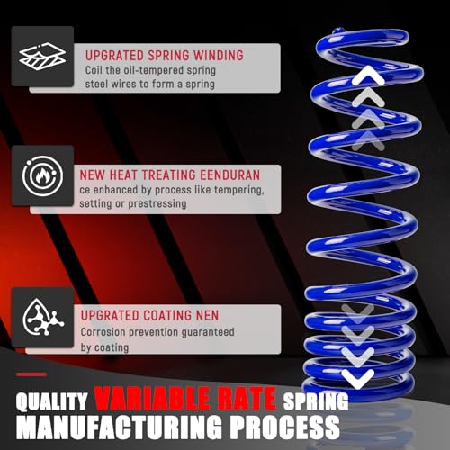 Image of 929-928 Rear Heavy Duty Coil Springs for 2009-2018 Ram 1500 2wd 4wd with 70% Extra Load Capacity (1200 Pounds) with a Subtle Height Adjustment, Blue