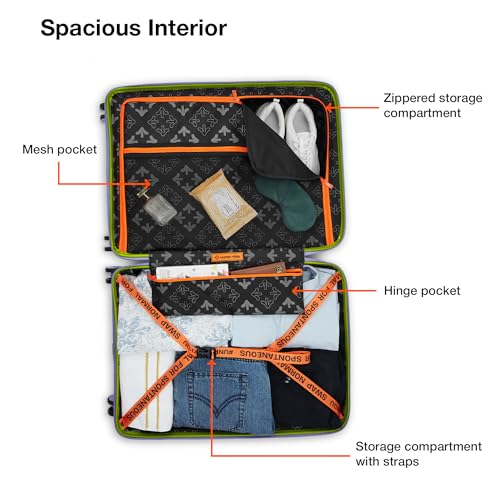 Image of Nasher Miles Bali Hard-Sided Polypropylene Check-in Luggage 24 inch | 65cm | 8 Wheels Medium Trolley Bag for Travel | Suitcase (Grey)