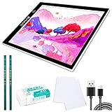 30W A4 Size Ultra-Thin Portable Tracer White LED Artcraft Tracing Pad Light Box Three-Stage dimming,...