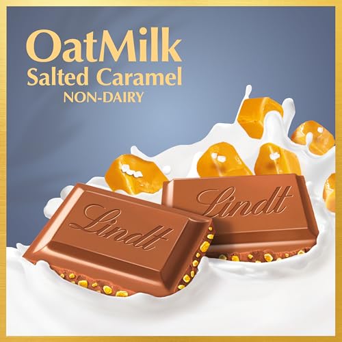 Image of Lindt CLASSIC RECIPE Non-Dairy OatMilk Salted Caramel Chocolate Candy Bar, 10 Pack, 3.5 oz.