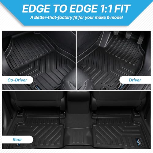 Image of KINGSWAY Accessories Custom-Fit TPE 5D Car Floor Mats Only Compatible with Mahindra XUV 3XO (Automatic Transmission) | Year 2024 Onwards | 3 Pcs | All Weather Foot Mat | Black | 2 Years Warranty