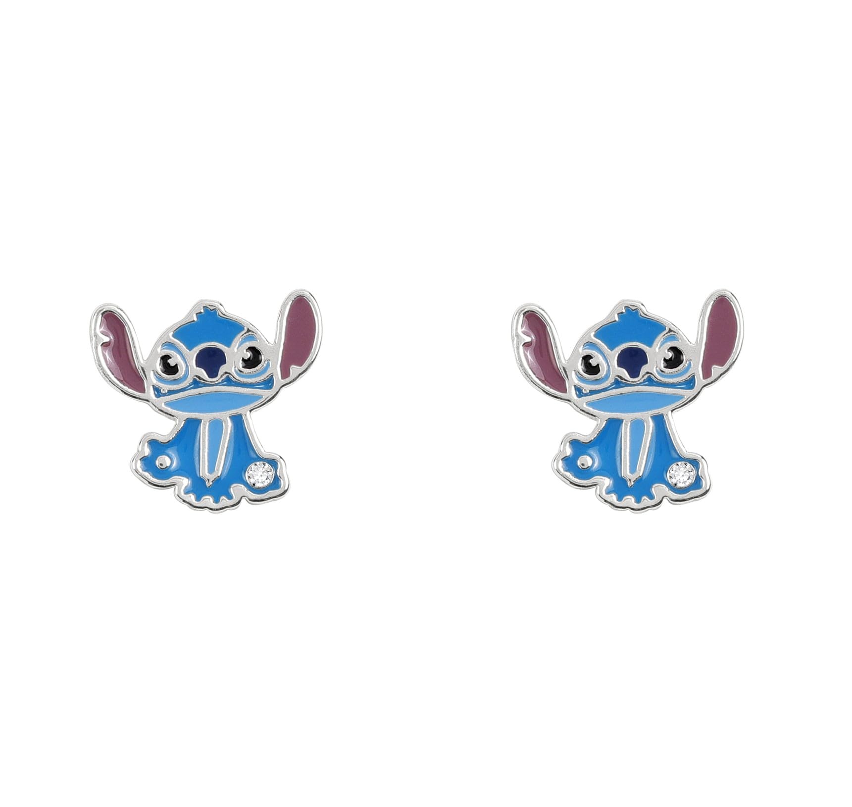 Disney Cubic Zirconia Stone Stitch Stud Earrings