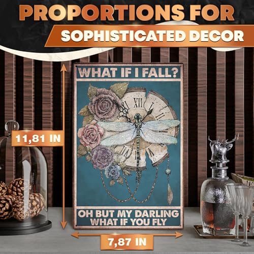 MALLONY-Tin-Vintage-Retro-Fall-Wall-Decor-for-Home-What-If-I-Fall-What-If-You-Fly-Tin-Poster-Dragonfly-Wall-Art-Steampunk-Decor-Gifts MALLONY Tin Vintage Retro Fall Wall Decor for Home What If I Fall What If You Fly Tin Poster Dragonfly Wall Art Steampunk Decor Gifts