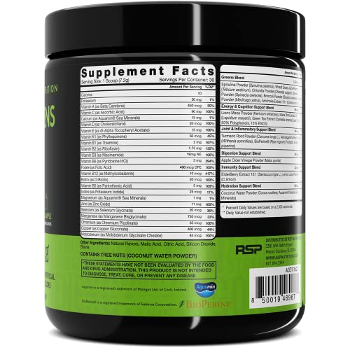 Rsp Active Greens Powder And Superfoods Blend – Performance Focused Super Greens With Adaptogenic Herbs, Apple Cider Vinegar, Vitamin C, D, Zinc #TOP6
