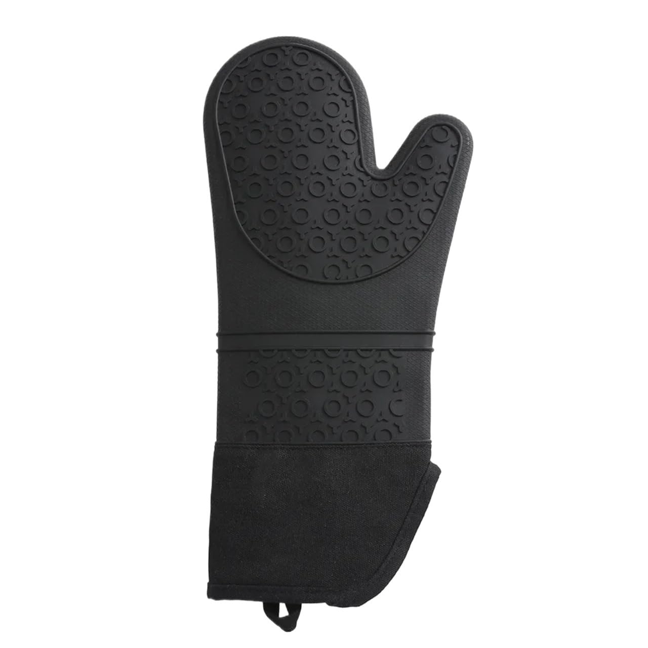 Juego de 6 uds Manoplas Horno Calientes, Guantes anticalientes for Hornear, Almohadilla Aislante Resistente, Alfombrilla Silicona for y microondas, Herramientas Cocina(Black)