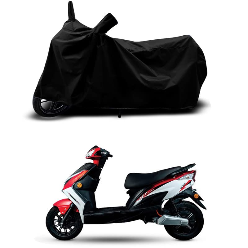 Image of 100% Scratchproof /UV-Rays /Heat Protection /Birds Dropping /Water Resistant /Dust Proof /Waterproof /Full Bike Scooty Two Wheeler Body Cover Compatible for EeVe Soul STD All Varients[Black]