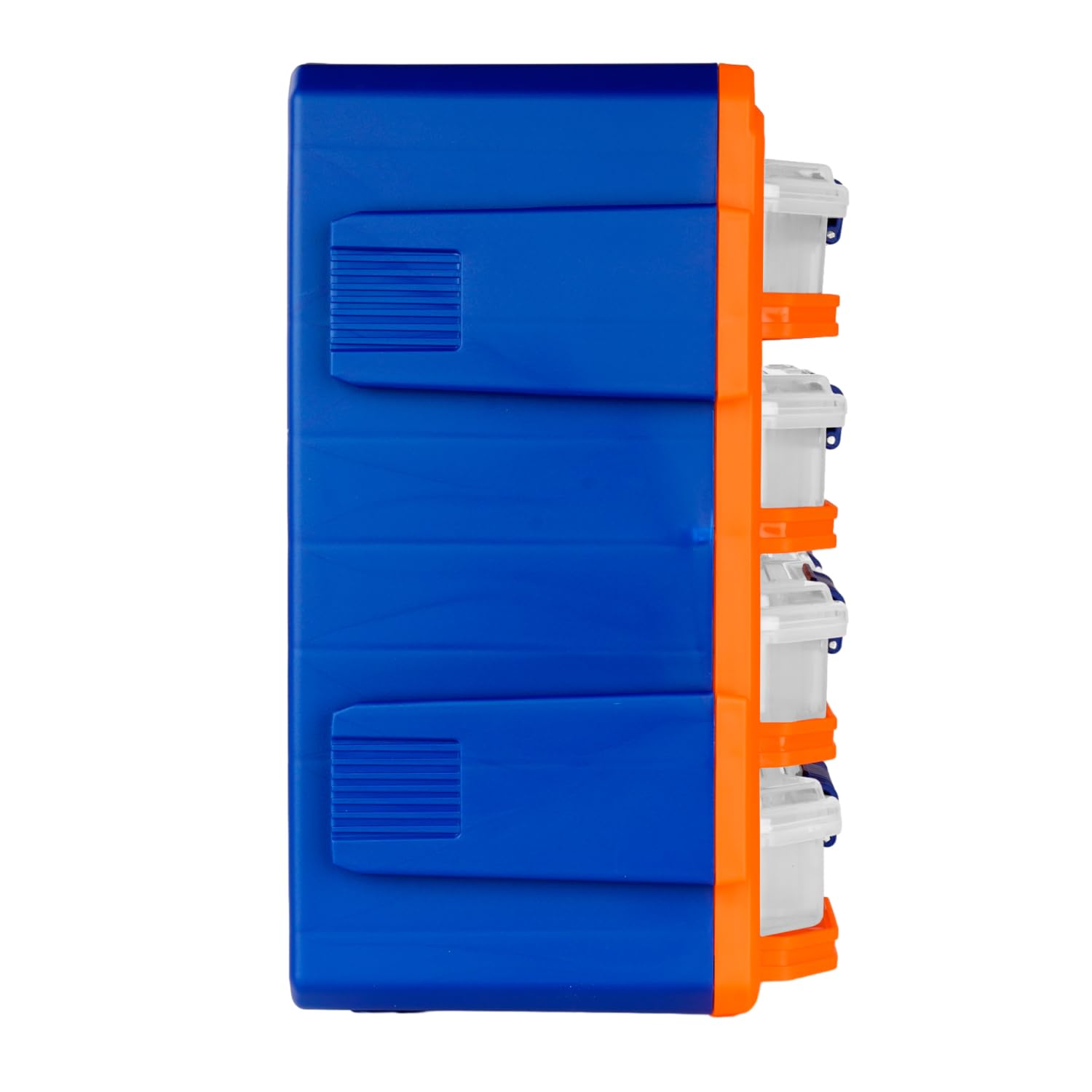 Brigros - Cassettiera Modulare 4 Cassetti Trasparenti, 38x18.2x32 CM, Porta Oggetti In Plastica, Impermeabile, Con Ruote, Per Garage O Officina