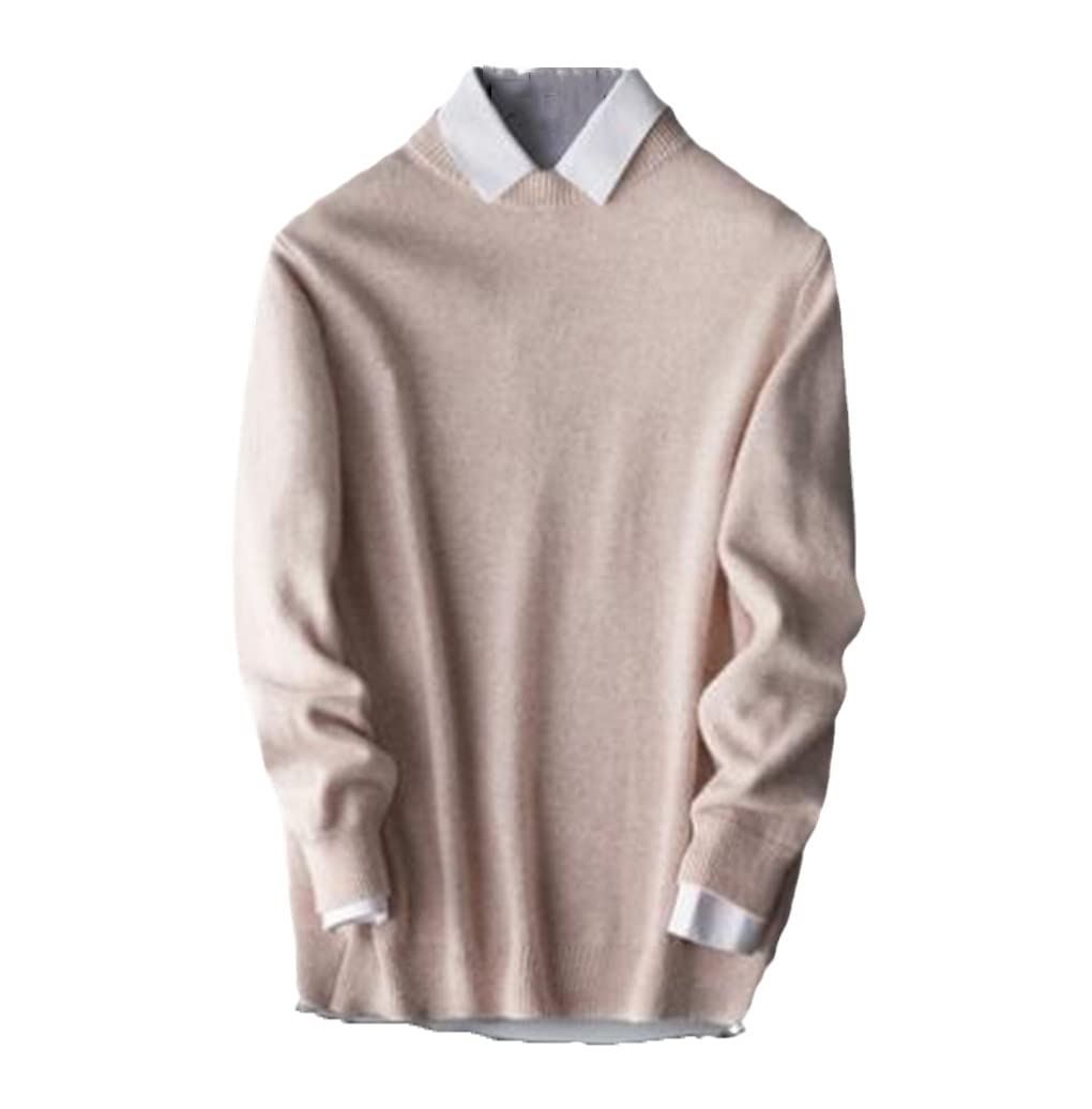 Hamthuit Męski klasyczny prosty sweter sweter męski jesień zima kaszmir mieszanka bawełny ciepły sweter sweter sweter pulower swetry, Khaki, S