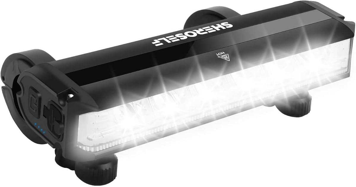 6 LED Bike Light USB-C Rechargeable Bicycle Headlight | 1400 Lumens Bright Front Light, USB-C Charging, 5 Modes, IPX5 Waterproof Design for Night Cycling and Commuting